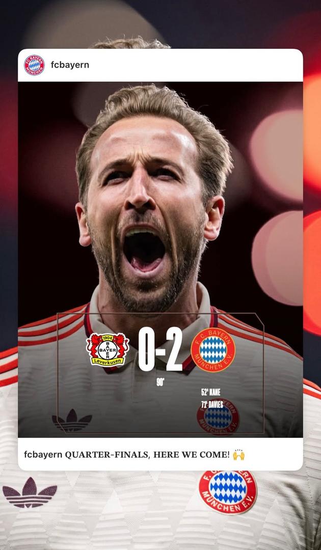 Bayern Munich Beat Leverkusen to Reach UCL Quarters